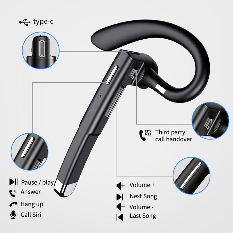 Auriculares inalámbricos Bluetooth con micrófono, auriculares para